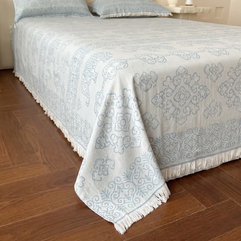 Multicolor Oriental Floral Cotton Gauze Quilt - image 3