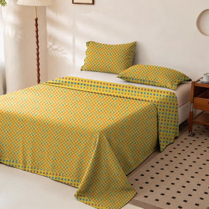 Colorful Grid Cotton Double Gauze Bedspread - image 1