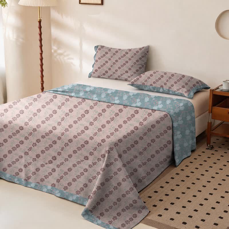 Elegant Floral Cotton Double Gauze Bedspread - image 10