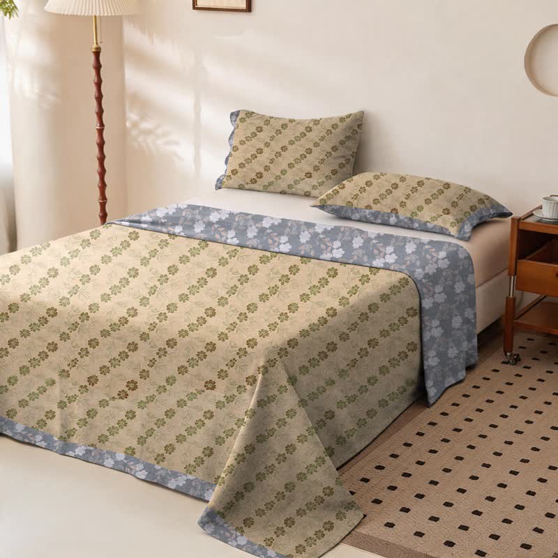 Elegant Floral Cotton Double Gauze Bedspread - image 1