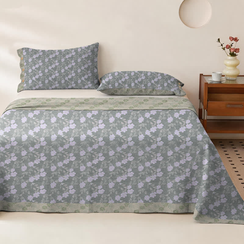 Elegant Floral Cotton Double Gauze Bedspread - image 23