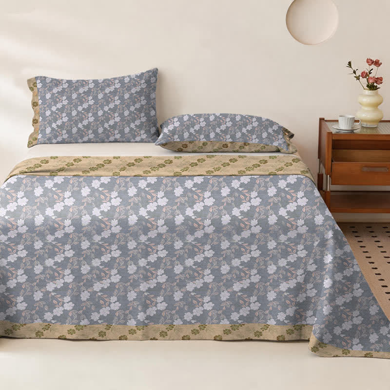 Elegant Floral Cotton Double Gauze Bedspread - image 2