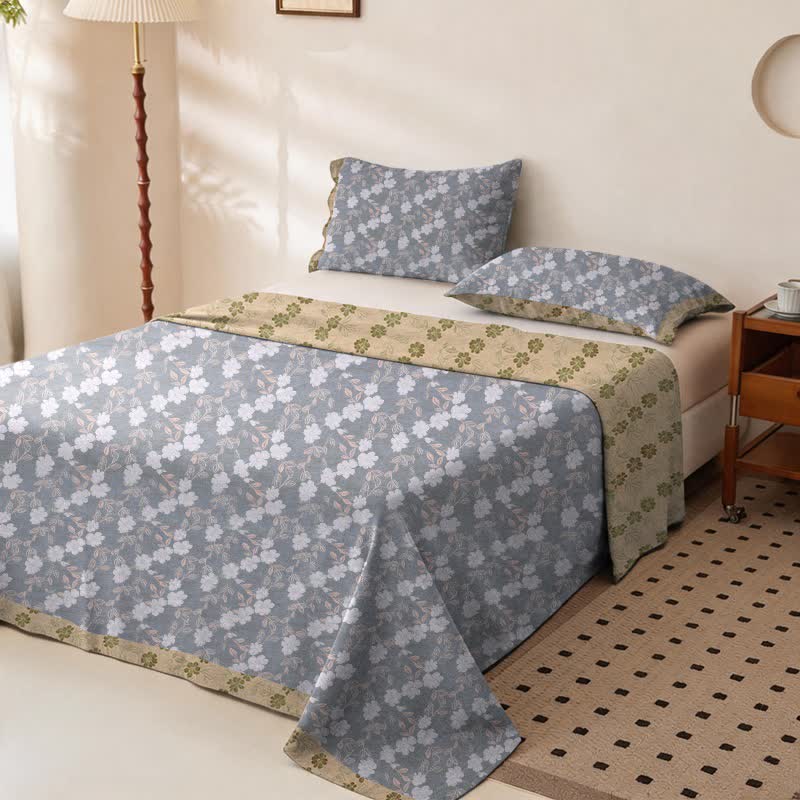 Elegant Floral Cotton Double Gauze Bedspread - image 3