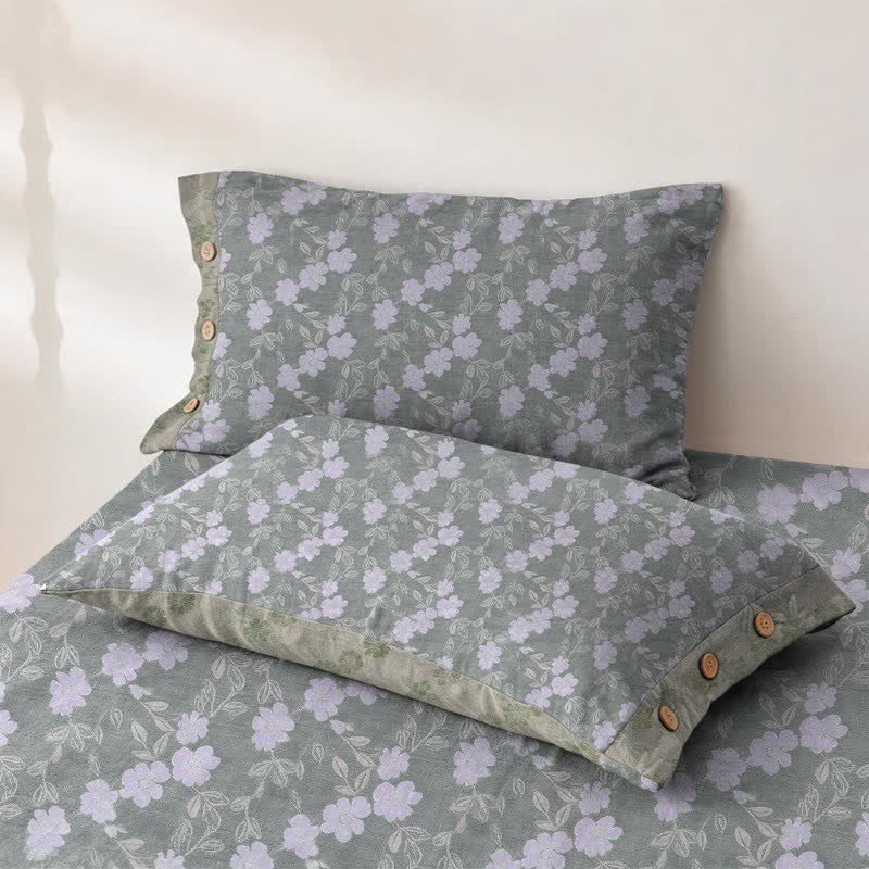 Elegant Floral Cotton Double Gauze Bedspread - image 26