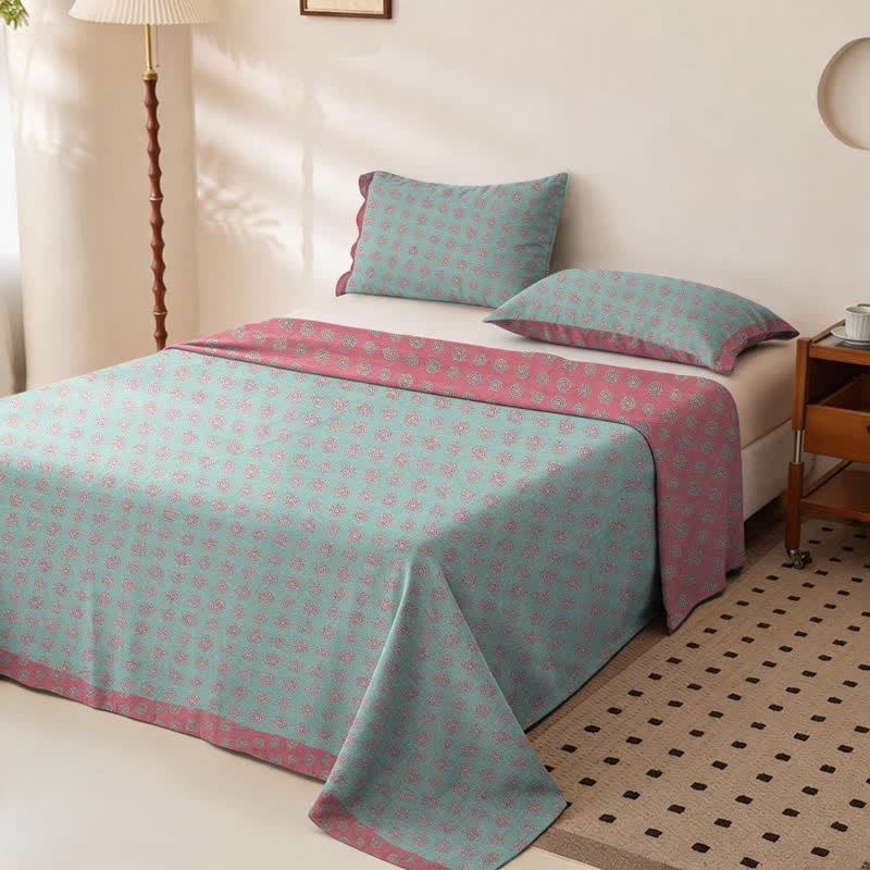 Vintage Pattern Cotton Double Gauze Bedspread - image 3