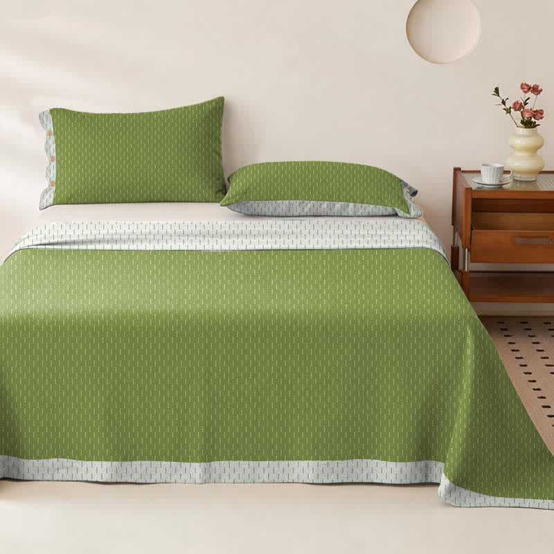 Mini Dot Cotton Double Gauze Bedspread - Bedspread with 2PCS Pillowcases - King - Green - image 14