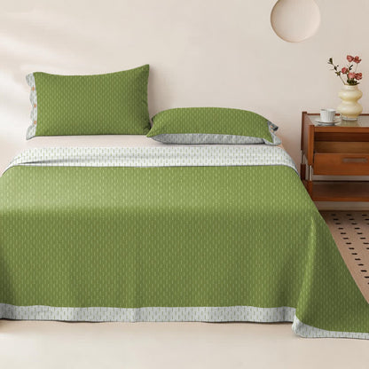 Mini Dot Cotton Double Gauze Bedspread - Bedspread with 2PCS Pillowcases - King - Green - image 14