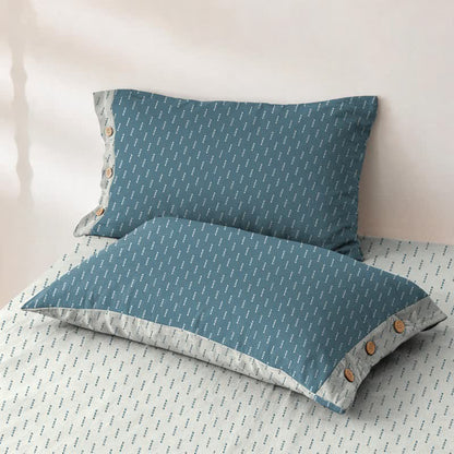 Mini Dot Cotton Double Gauze Bedspread - 2PCS Pillowcases - 19" × 29" - Blue - image 11