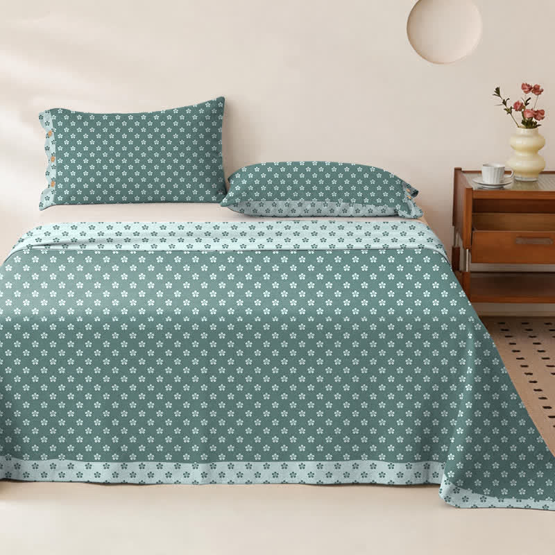 Cherry Blossom Cotton Double Gauze Bedspread - Bedspread with 2PCS Pillowcases - King - image 0