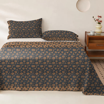 Dark Botanical Cotton Double Gauze Bedspread - Bedspread with 2PCS Pillowcases - King - image 0