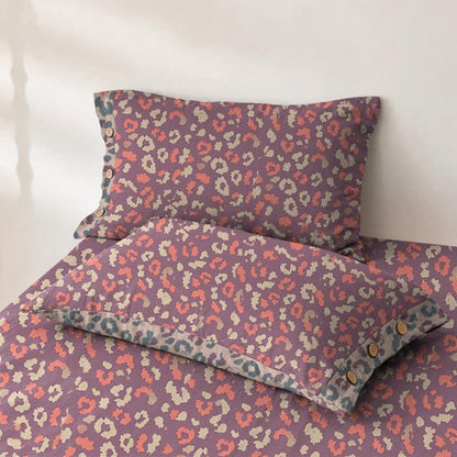 Leopard Print Cotton Double Gauze Bedspread - 2PCS Pillowcases - 19" × 29" - Red - image 4