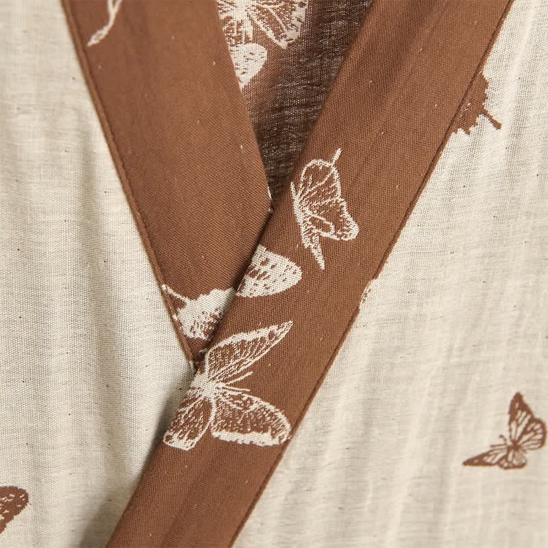 Elegant Butterfly Cotton Kimono Bathrobe - image 11