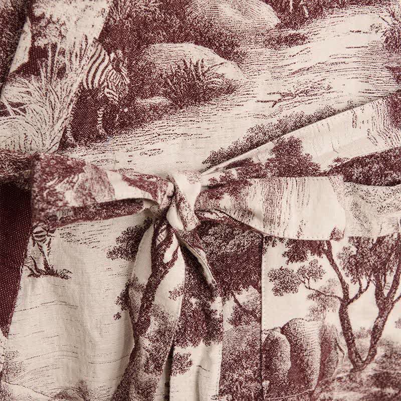 Toile Print Cotton Kimono Robe - image 16
