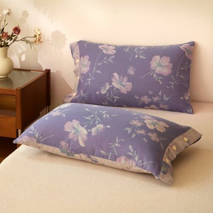 Purple Floral Jacquard Cotton Gauze Bedding - image 2
