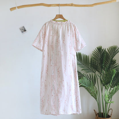 Floral Cotton Gauze Kimono Nightdress Loungewear - image 1