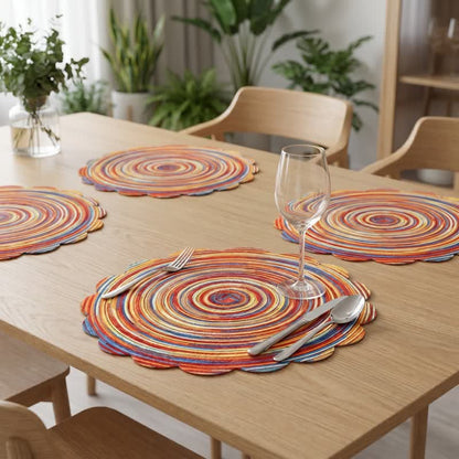 Nordic Retro Rainbow Woven Linen Placemats - image 4
