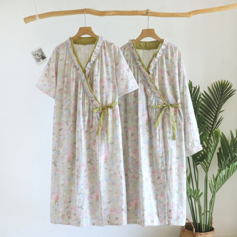 Fairytale Cottagecore Cotton Gauze Yukata Dress - image 0