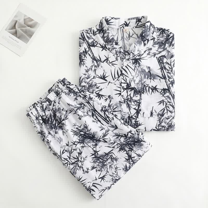 Unisex Style Bamboo Print Pajama Set - image 1