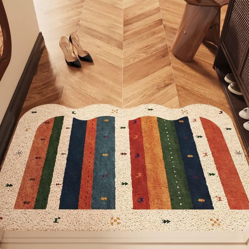 Vintage Tribal Rainbow PVC Door Rug - 35'' × 47'' - image 0