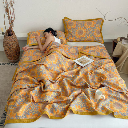 Ownkoti Boho Sunflower 3-Layer Muslin Cotton Quilt - image 5