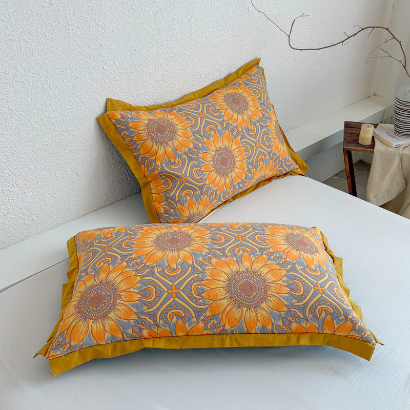 Ownkoti Boho Sunflower 3-Layer Muslin Cotton Quilt - image 9