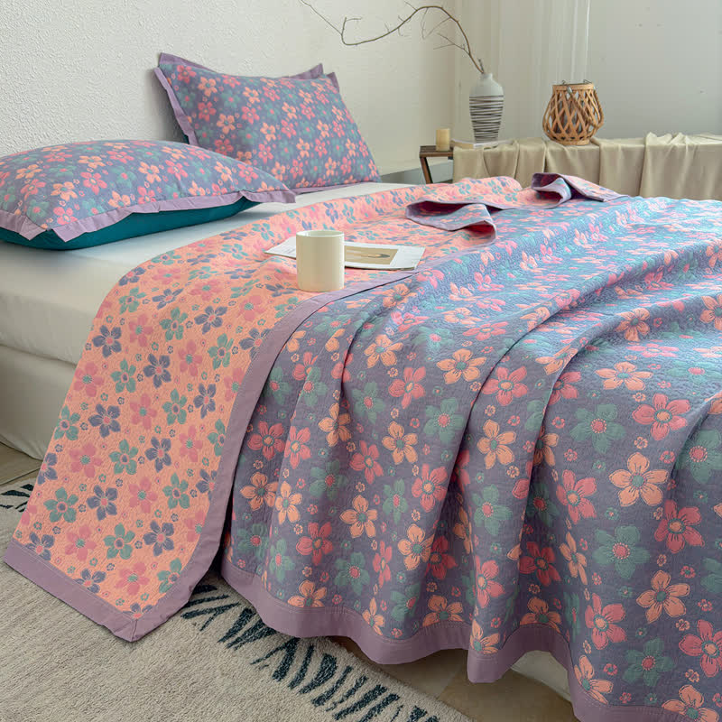 Ownkoti Ditsy Floral 3-layer Gauze Bedspread Quilt - image 7