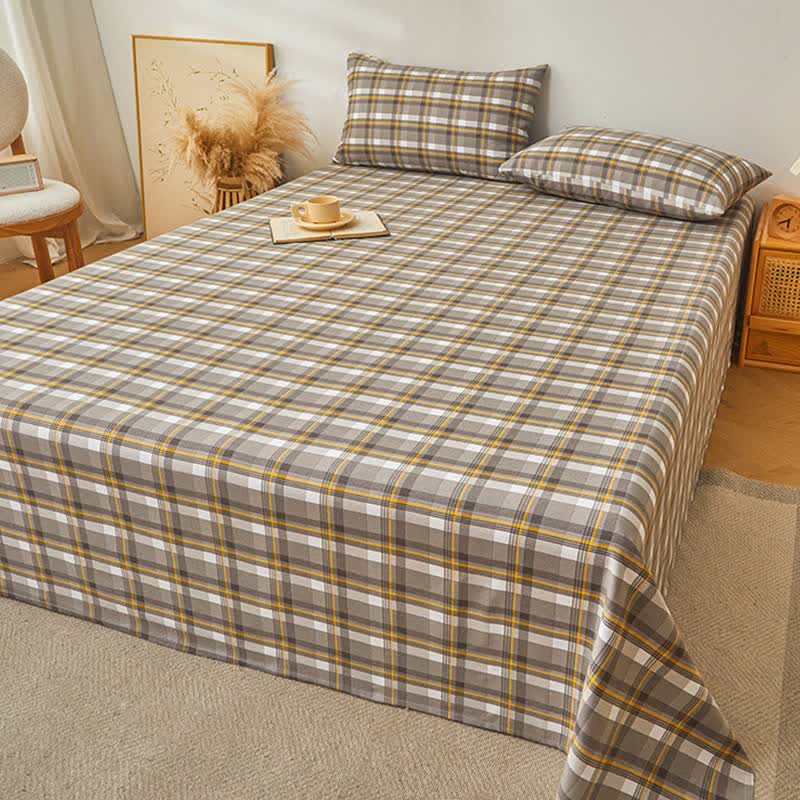 Modern Pure Cotton Plaid Bedspread - Gray - 2PCS Pillowcases - 19" x 29" - image 0