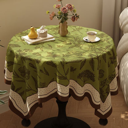 French Country Style Green Floral Tablecloth - Green - 55" x 87" - image 0