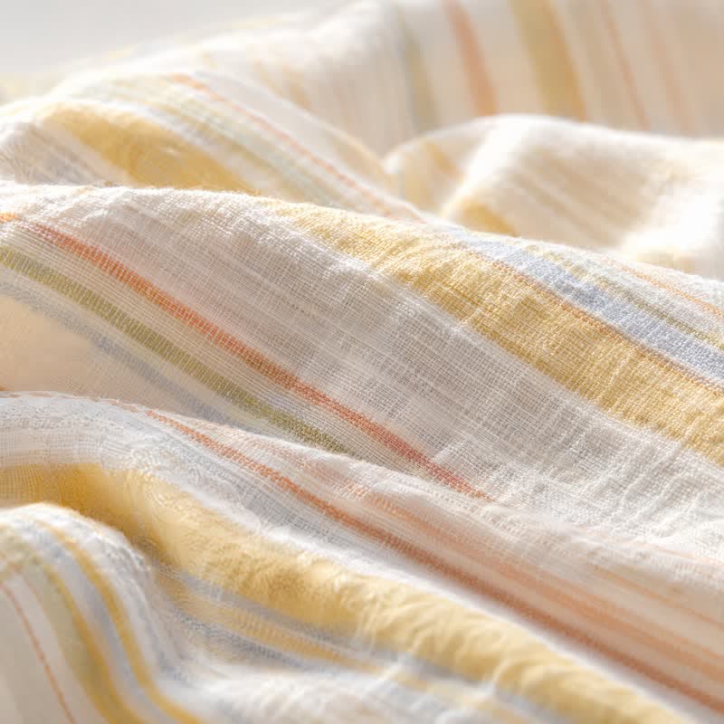 Nordic Multicolor Stripe Washed Cotton Bedding Set - image 4