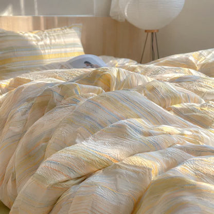 Nordic Multicolor Stripe Washed Cotton Bedding Set - image 1