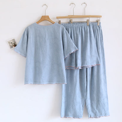 Sky Blue Cotton Pajama Set(PCS) - image 2