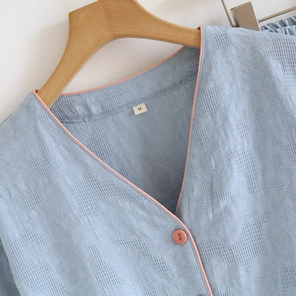 Sky Blue Cotton Pajama Set(PCS) - image 4