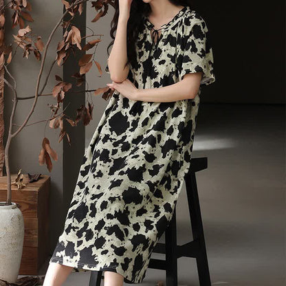 Cotton Front Tie Notch Neck Nightgown - image 2