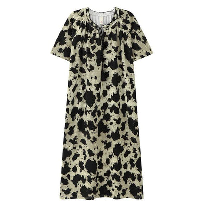 Cotton Front Tie Notch Neck Nightgown - image 6