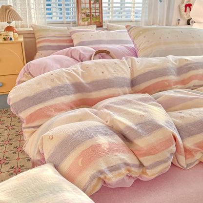 Pastel Stripe Starry Triple Gauze Bedding Set - image 2