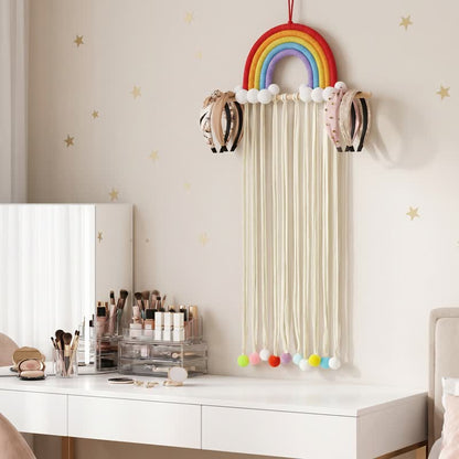 Handmade Nordic Rainbow Tassel Wall Hanging - White - 30'' × 12'' - image 4