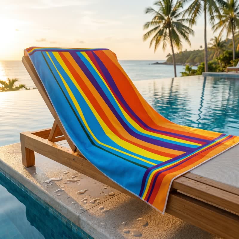 Rainbow Stripe Microfiber Beach Towel - image 0