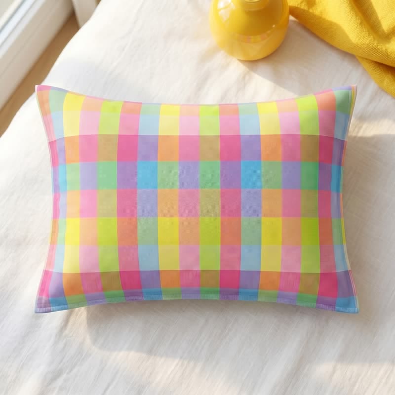 Candy Plaid Rectangular Cotton Gauze  Pillowcases - image 2