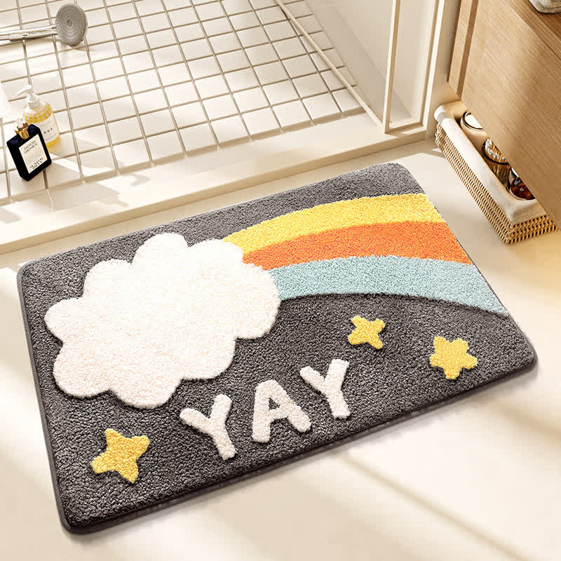 YAY Rainbow Faux Cashmere Bath Rug - DimGray - 31'' × 47'' - image 0
