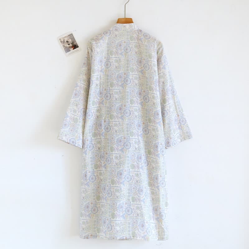 Ethnic Vintage Floral Cotton Kimono Robe - image 5