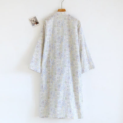 Ethnic Vintage Floral Cotton Kimono Robe - image 5