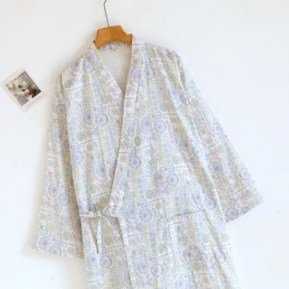Ethnic Vintage Floral Cotton Kimono Robe - image 6