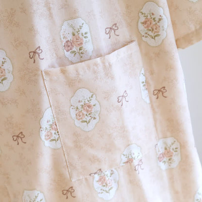 Framed Rose & Bow Cotton Kimono Robe - image 9