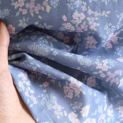 Rustic Blue Floral Cotton Kimono Robe - image 8