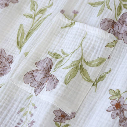 Violet Floral Cotton Kimono Robe - image 6