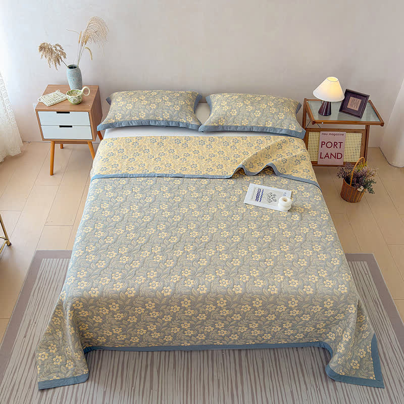 3-Layer Muslin Cotton Floral Blanket Quilt - image 4
