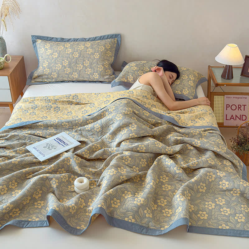 3-Layer Muslin Cotton Floral Blanket Quilt - image 6