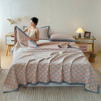 Jacquard Sea Shell 3-Layer Muslin Cotton Quilt - image 1