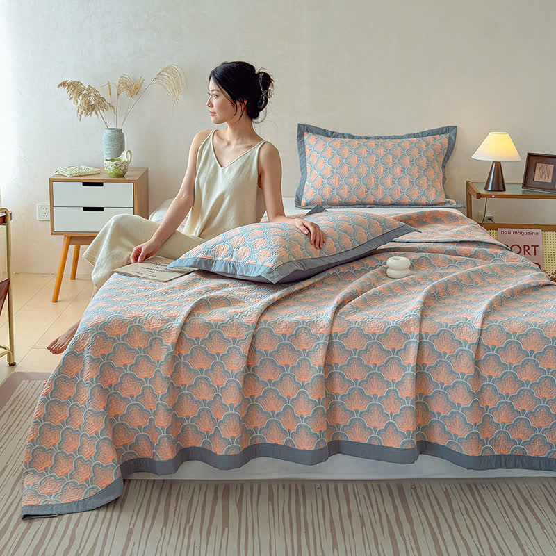 Jacquard Sea Shell 3-Layer Muslin Cotton Quilt - image 2