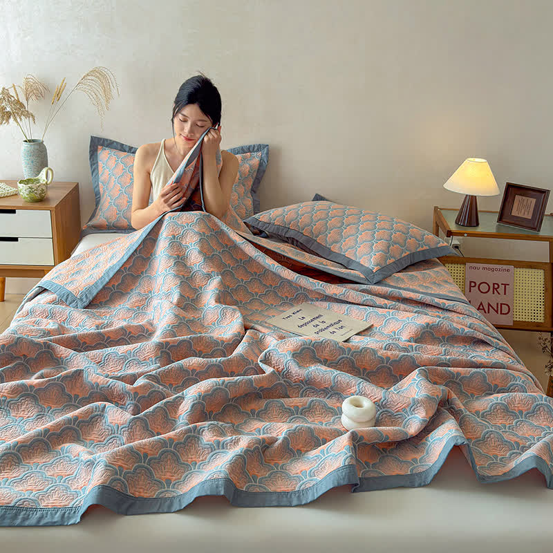 Jacquard Sea Shell 3-Layer Muslin Cotton Quilt - image 5